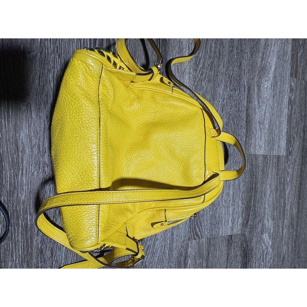 Michael Kors Yellow Gold Studded Leather Rhea Medium  Backpack - Picture 7 of 8